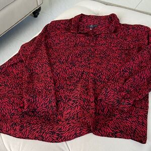 Investments Size 2X Black Red Blouse